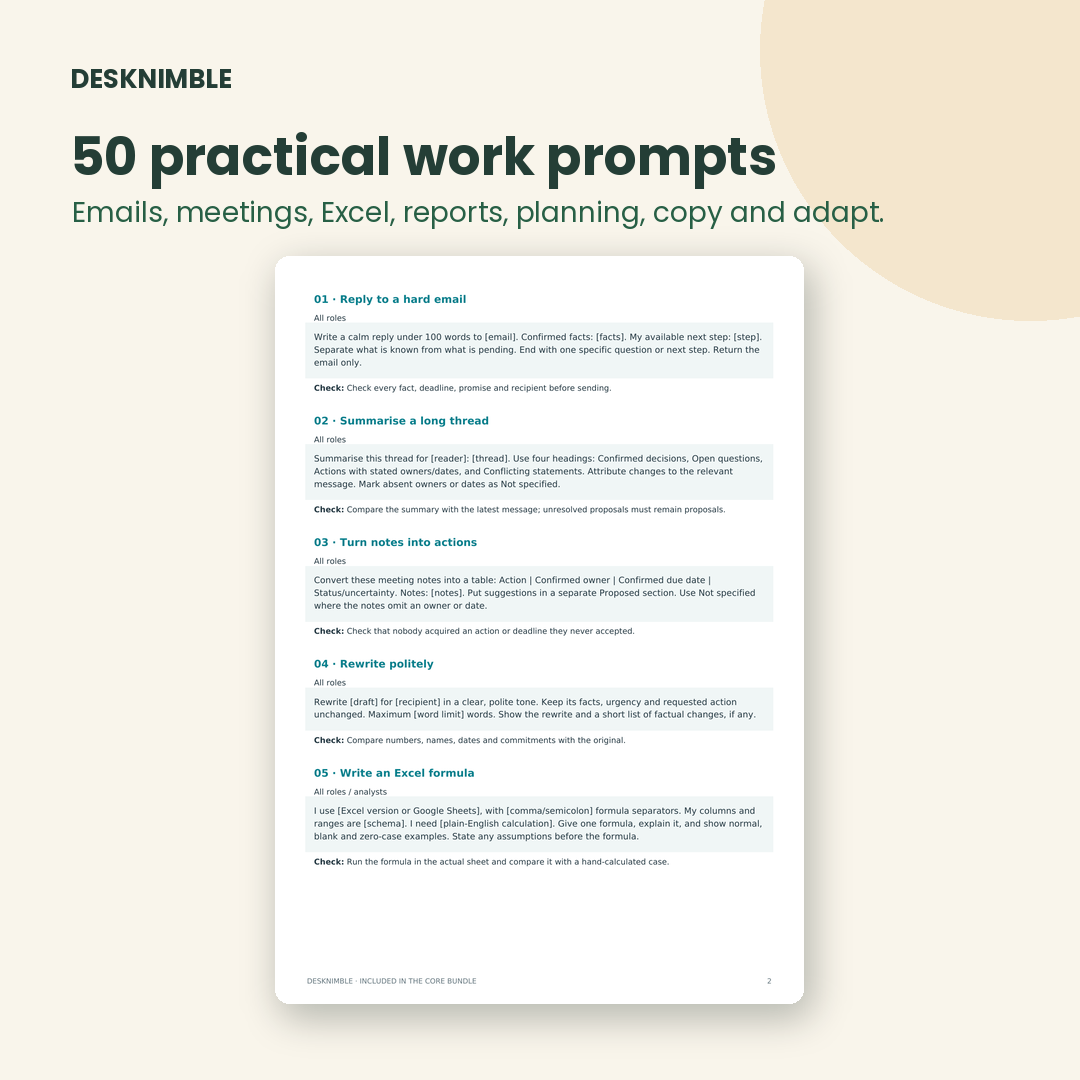 50 practical work prompts
